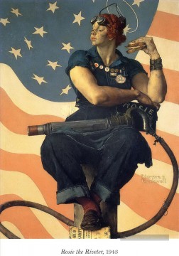 Norman Rockwell Painting - rosie the riveter 1943 Norman Rockwell